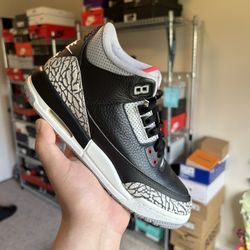 Jordan 3 Black Cement Size 5y/6.5W