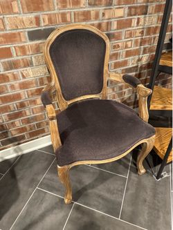 Grey and wood chair