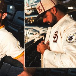 Seager x San Diego Padres Win the West Khaki men’s Size 2XLarge satin jacket 