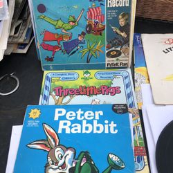Children’s Records And Books Lot As Is Vintage 