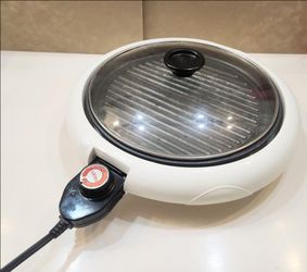 ღ White Circle Cool-Touch Electric Health Indoor Grill (Aroma)