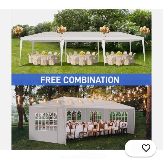 Party Tent 10x30 Outdoor Gazebo Canopy with 8 Removable Sidewalls, Waterproof Wedding, Patio, – UV Protection for Events & Gatherings