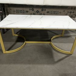 Brand new coffee table, White top and gold legs, 43W*22D*18H in