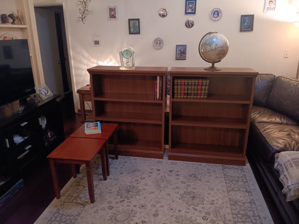 Solid Wood Bookshelves & End Tables