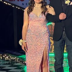 Pink Sequin Formal Dress