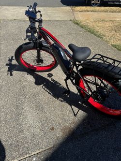 Fat Tire Electric Bike Black and Red
