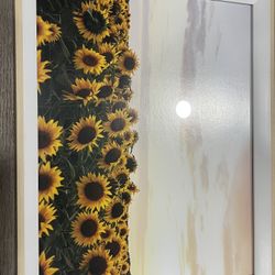 Sunflower Painting - Framed 
