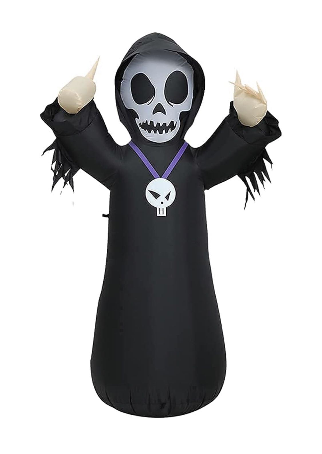 6 Ft Halloween Inflatable Grim Reaper Skull Ghost LED Lighted Outdoor ...