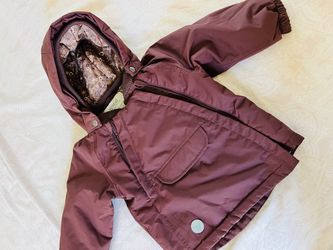 Wheat Girls Winter Coat – Burgundy, Size 12M/80