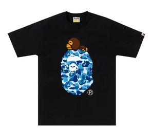 BAPE ABC Camo Milo On Big Ape Tee 'Black/Blue' size m