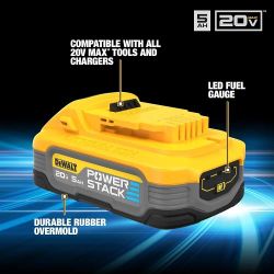 DEWALT 20V MAX Battery, POWERSTACK, More Power + More Compact, Rechargeable 5Ah Lithium Ion Battery (DCBP520)

NEW