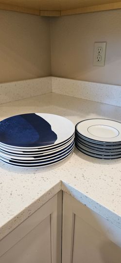6. DANSK. SAUCERS & 8 DURABLE. PLASTIC  INNER PLATES