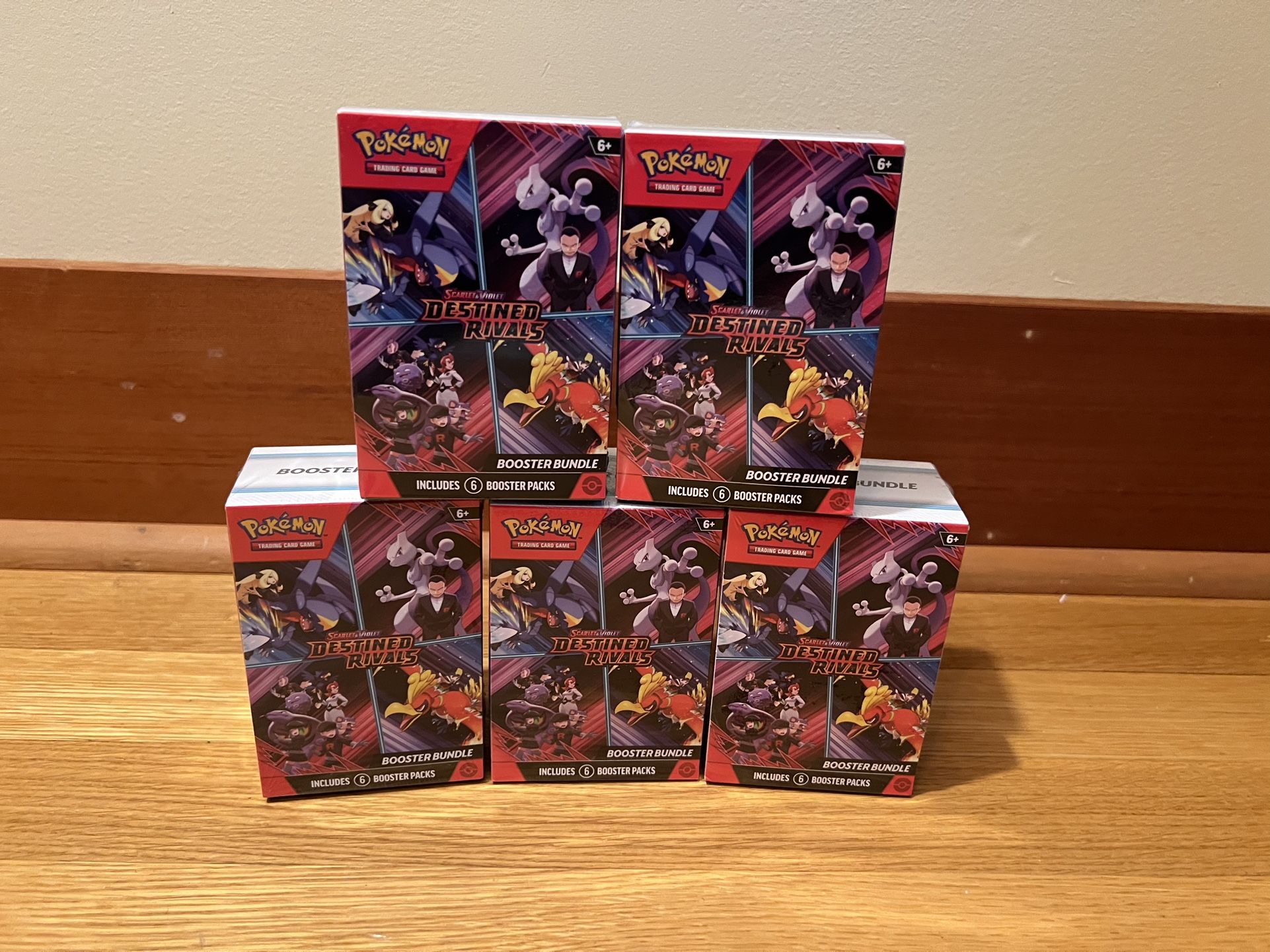 Brand New Pokémon Destined Rivals Booster Bundle Lot of 5 Bundles (30 Packs)