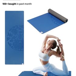 Gaiam Dry-Grip Yoga Mat - 5mm Thick Non-Slip Exercise & Fitness Mat for Standard or Hot Yoga, Pilates and Floor Workouts - Cushioned Support, Non-Slip