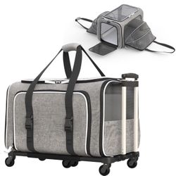 🐾 Travel in Style & Comfort – Katziela Rolling Rover Premium Pet Carrier 🐾