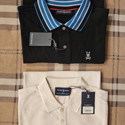 2 new mens size Small  psycho bunny shirts  ( PRICE FOR BOTH)