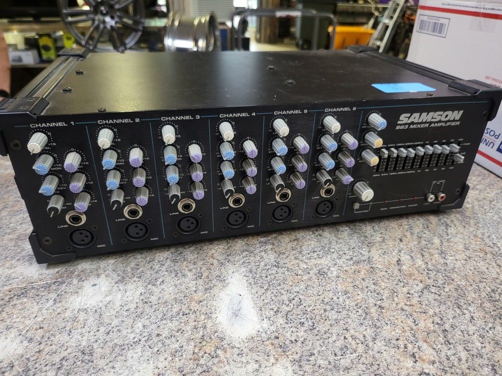 Samson S63 6-Channel Powered Mixer Pre-amplifier Preamp