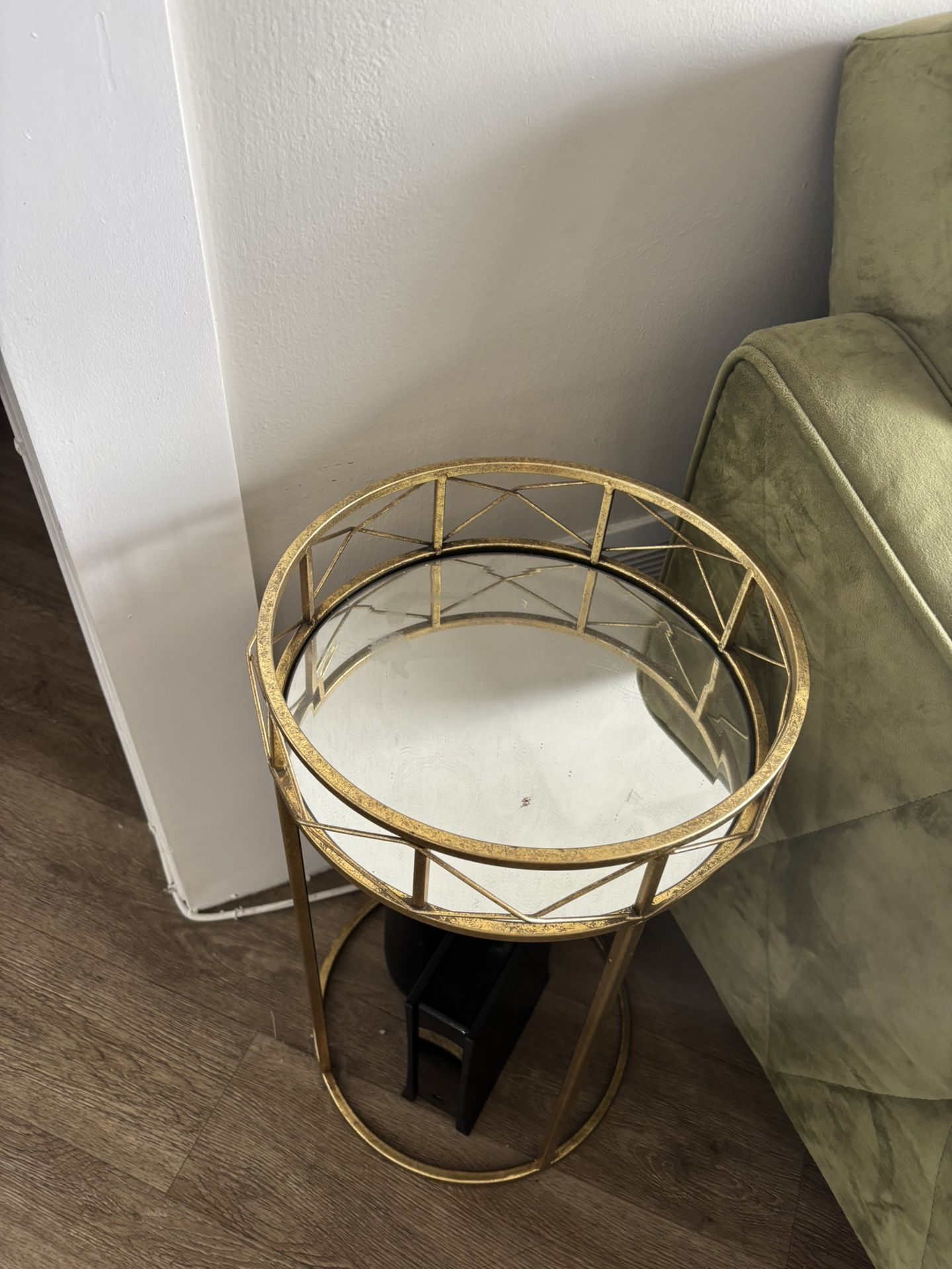 Gold & Mirror Side Table