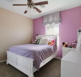 White Wood Full Bed Set