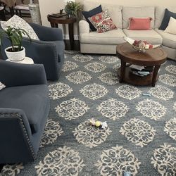 Living Room Sofa Set & Decorative Pillows 