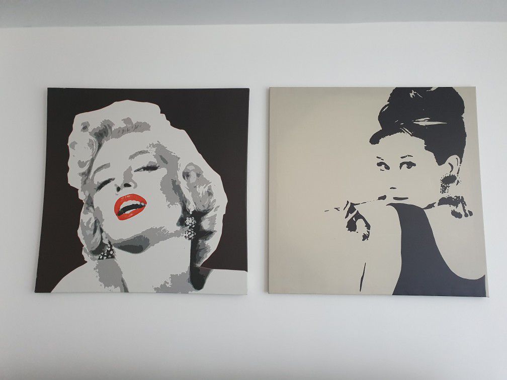Marilyn Monroe and Audrey Hepburn canvas