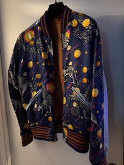 Gucci Dragon Space Print Bomber Jacket
