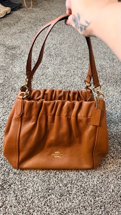 Large Coach Brown Leather Shoulder Bag