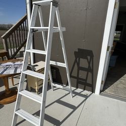 Wood Ladders Painted White