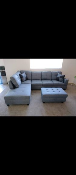 Sectional and ottoman