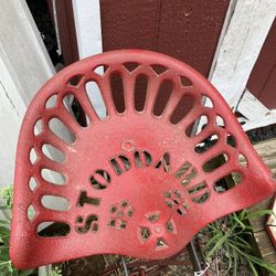 Vintage Stoddard Cast Iron Tractor Seat   Antique Farm Tools Equipment