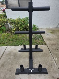SereneLife Weight Plate and Barbell Storage Rack