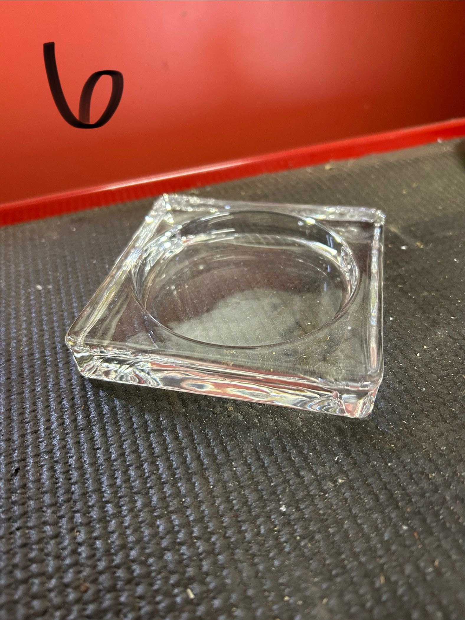 Square Crystal Candle Dish Tray Holder-6pcs