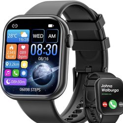 New In Box Smart Watch (Answer/Make Calls), 2023 Newest 1.85 Inch Fitness Tracker, Heart Rate/Sleep Monitor/Pedometer/Calories, Multiple Sports Modes,
