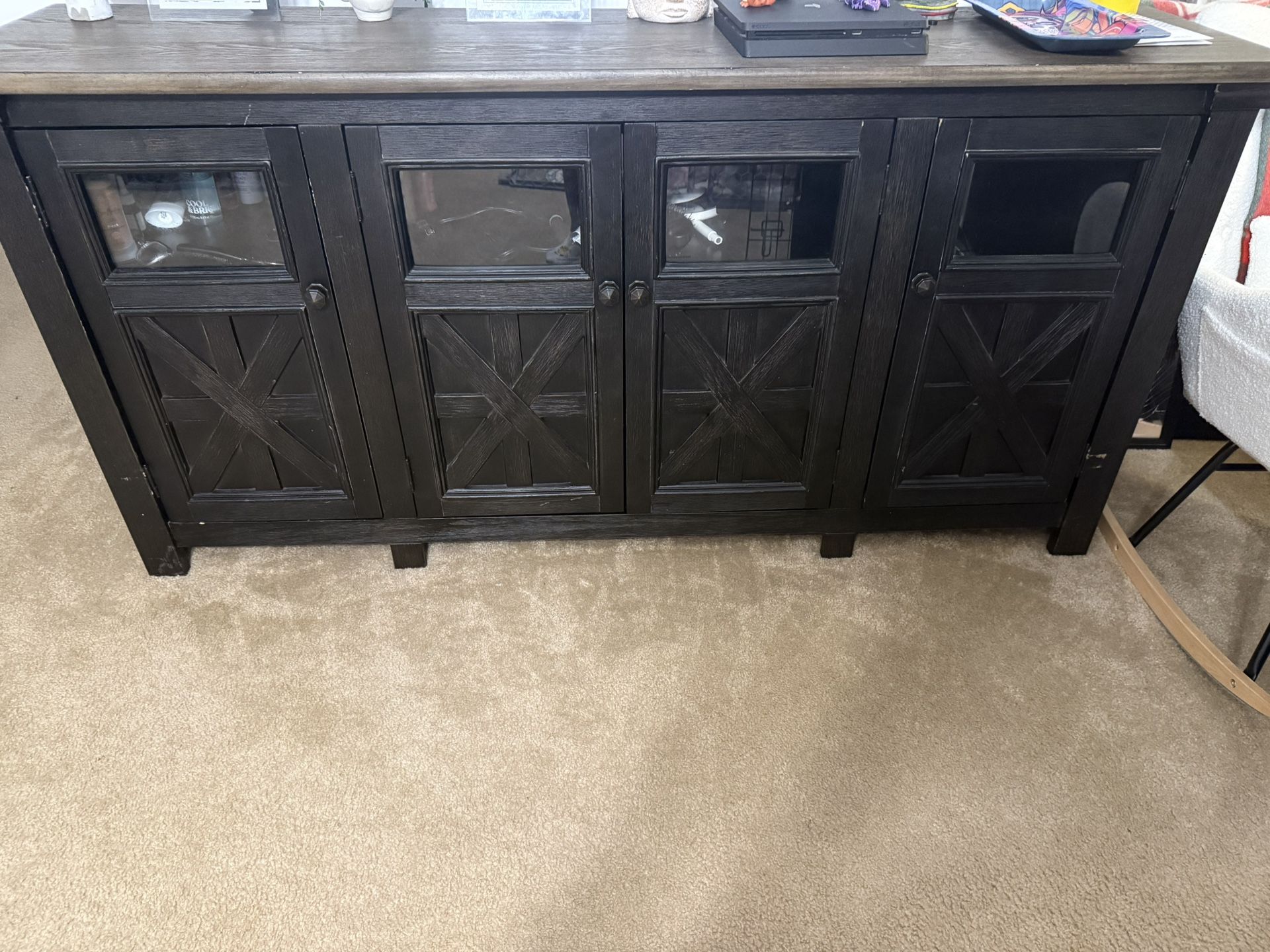 Ashley Furniture 75” TV Entertainment System– 4 Doors + Shelves