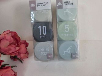 2 Foam Yoga Dice Sets. 6 Yoga Soft Foam Dice with Yoga Poses.