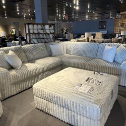 3PC Beige Oversized Sectional 