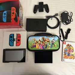 Nintendo Switch, Super Mario Case And Super Mario RPG Game
