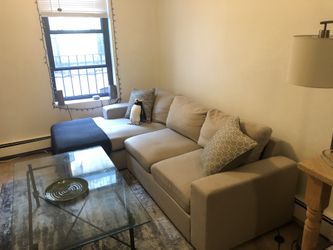 Beige modular sectional couch