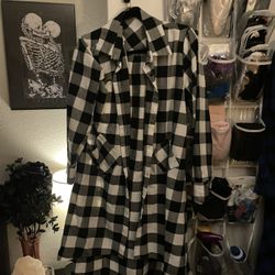 Black and White Flannel Dress 