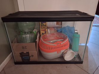 20 gallon tank habitat  for hamster/small animal w accessories