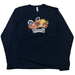 Bella Canvas Triblend Collection Super Bowl Graphic Print Tee Black Long Sleeve T-Shirt 2XL