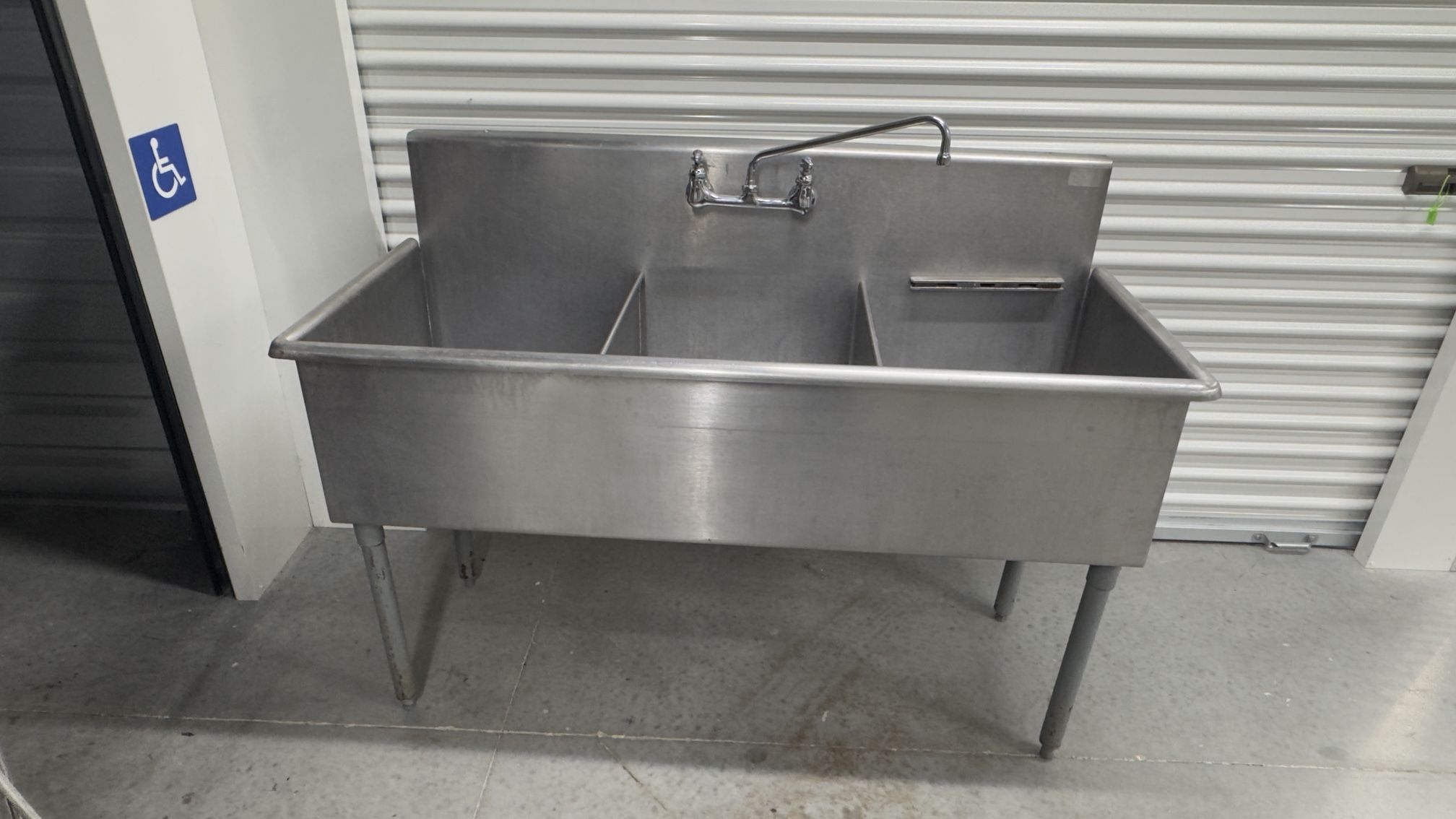 3 compartment SINK $425 57” x 24” x 33.5” Compartment 18” x 21” x 12”