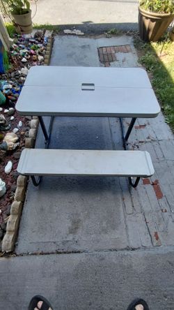 Kids Folding Activity Table with Two Benches Multi-Functional Indoor Outdoor