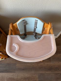 3-in-1 Convertible Natural Wooden High Chair for Babies & Toddlers