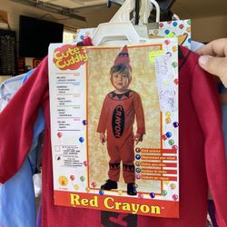 NEW 1-2 Yr  Red Crayon Or Dinosaur Halloween Costume 