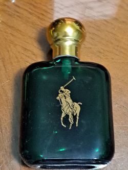 Vintage 4L 118mL polo green and gold bottle 60% full
