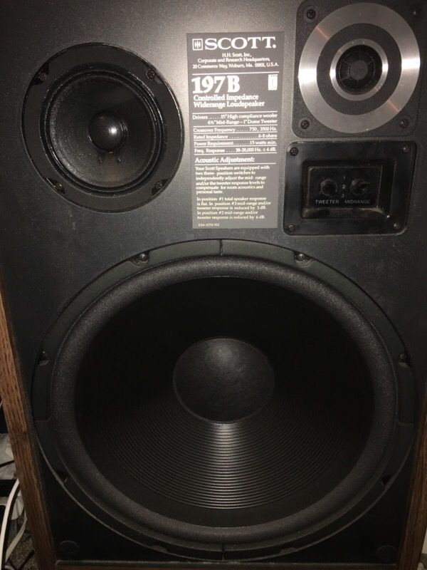 H. H. Scott, Inc. 15" Rare Vintage 3 way Speakers
