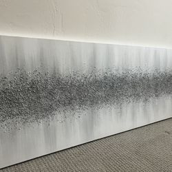 ✨ Oversized Canvas Wall Art – Textured Silver & Gray Gradient | $30