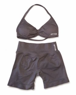 DFYNE Impact Strappy Bra & Shorts Set XS Truffle