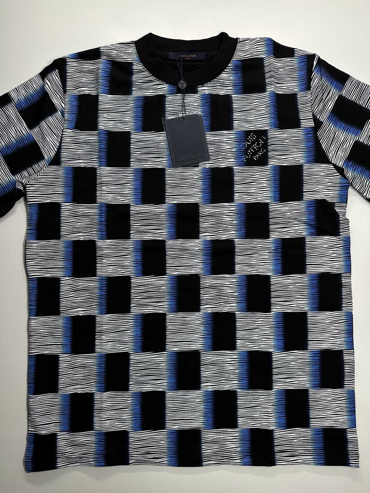 LOUIS VUITTON Damier Short-Sleeved Cotton T-Shirt